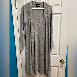Monrow long open knit cardigan sweater duster gray  sz M